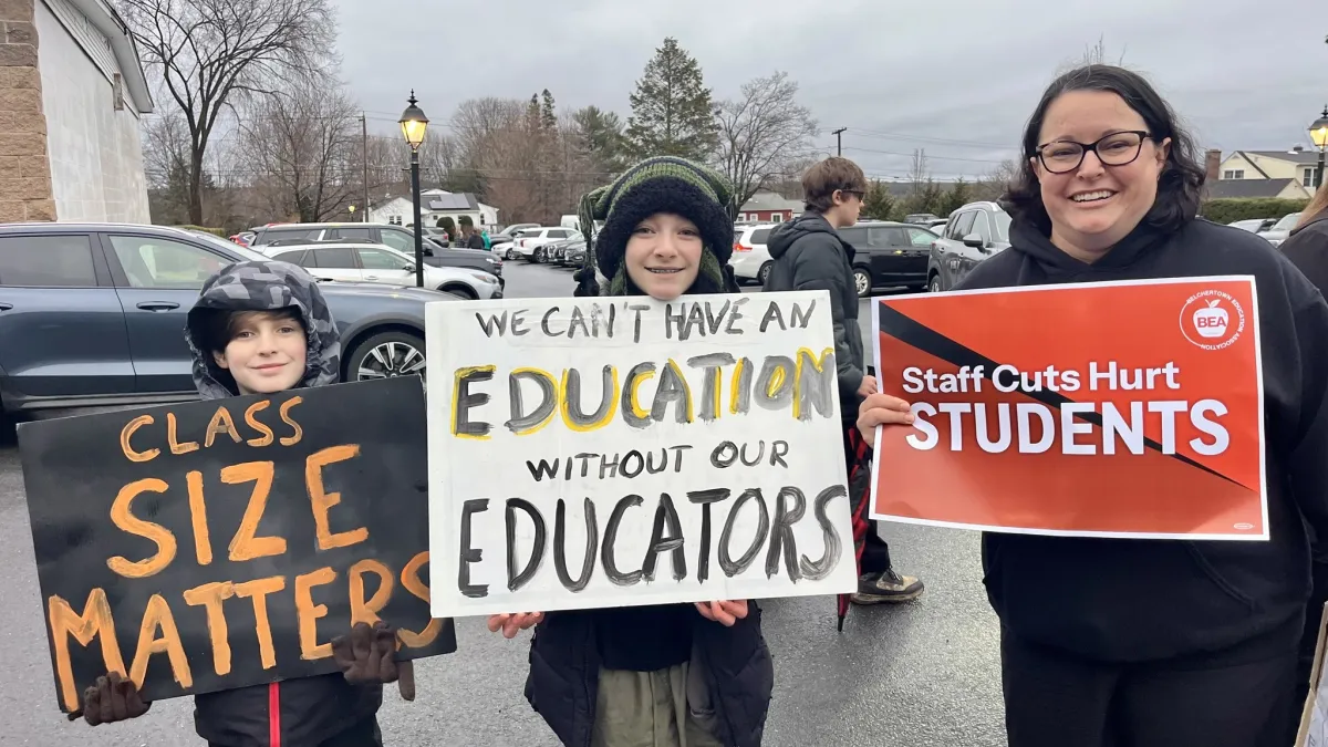 Belchertown educators campaigning for an override for much needed education funds for their schools.