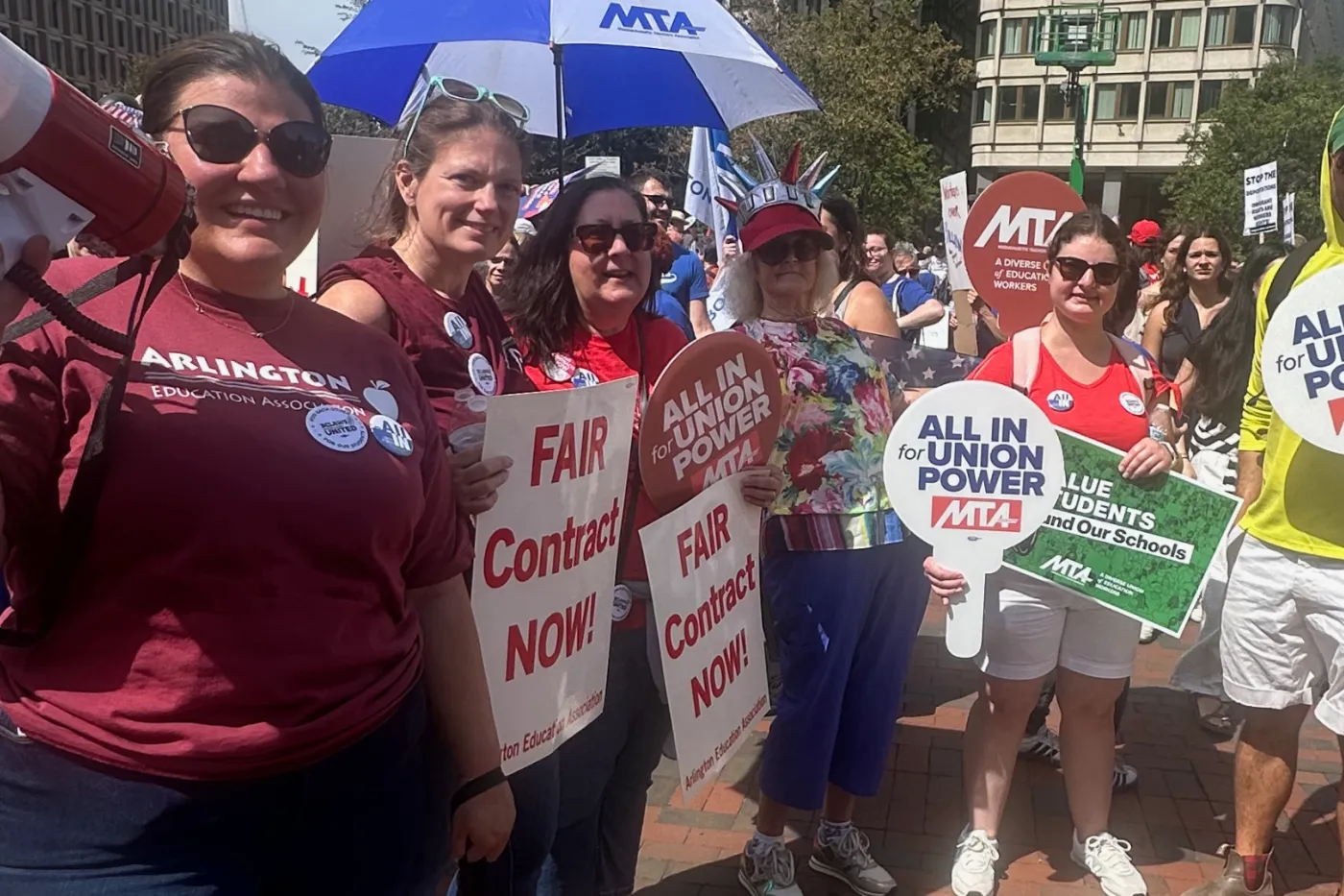 MTA members at the Labor Day March in Boston in September 2025.