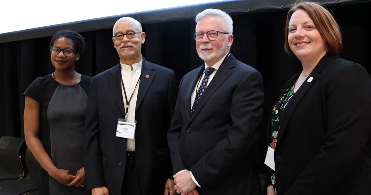 The MTA honored Boston City Councilor Lydia Edwards, retired MTA Training and Professional Learning Specialist George Luse, UMass Boston Associate Professor Maurice Cunningham and 2018 Massachusetts Teacher of the Year Cara Pekarcik.