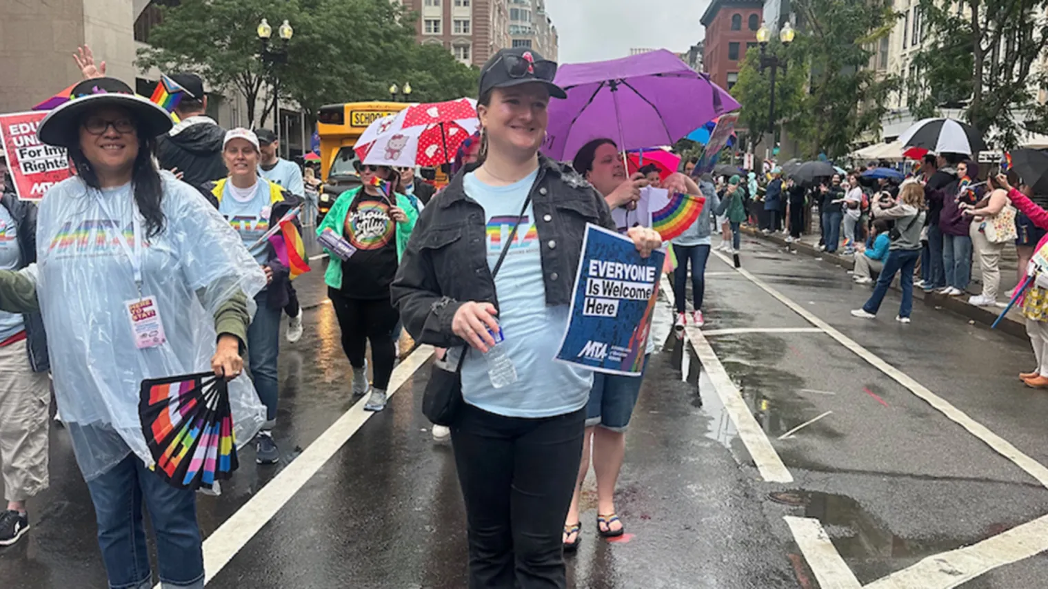MTA members marched in the Boston Pride for the People's March on June 14, 2025.
