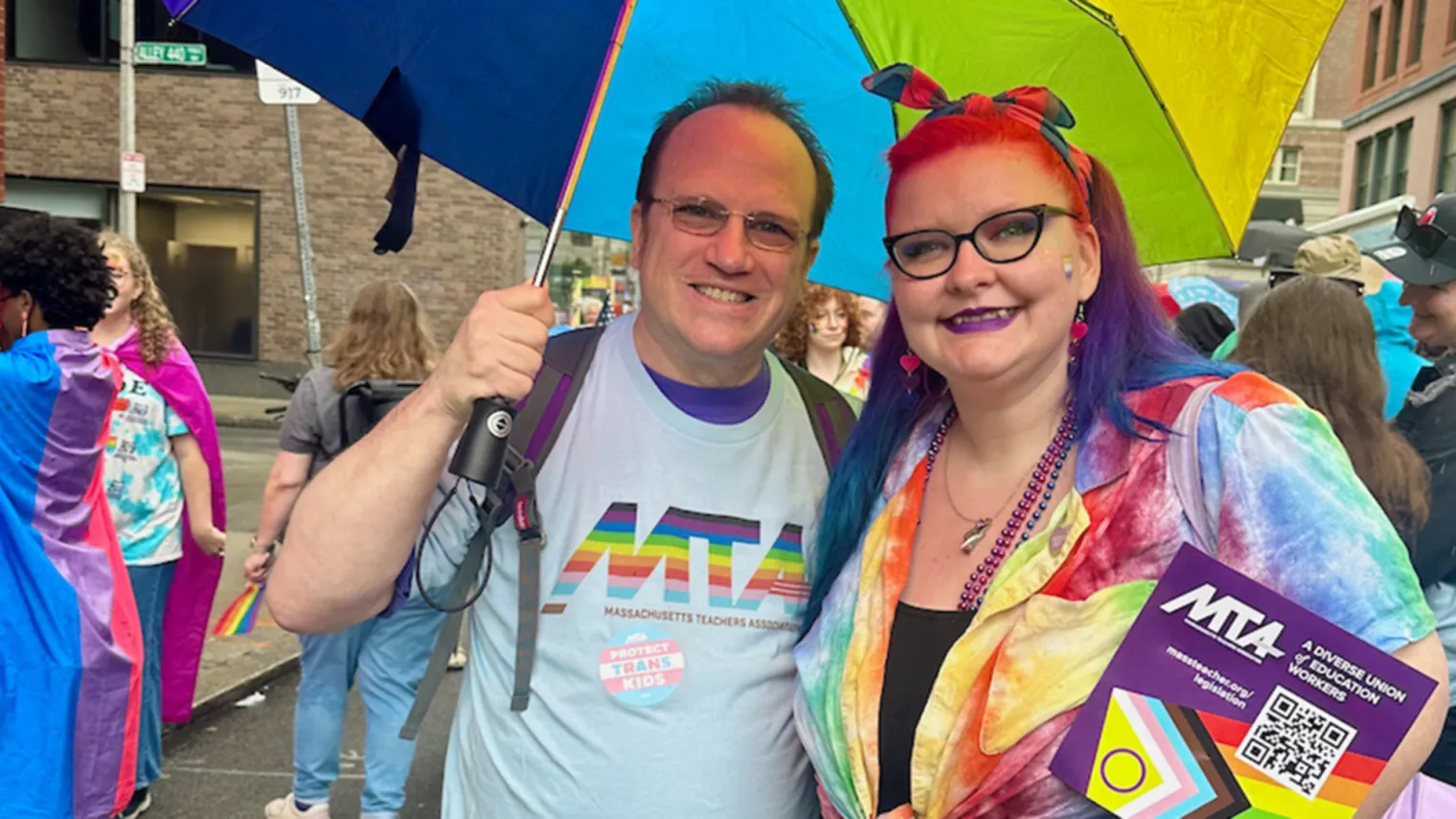 MTA members marched in the Boston Pride for the People's March on June 14, 2025.