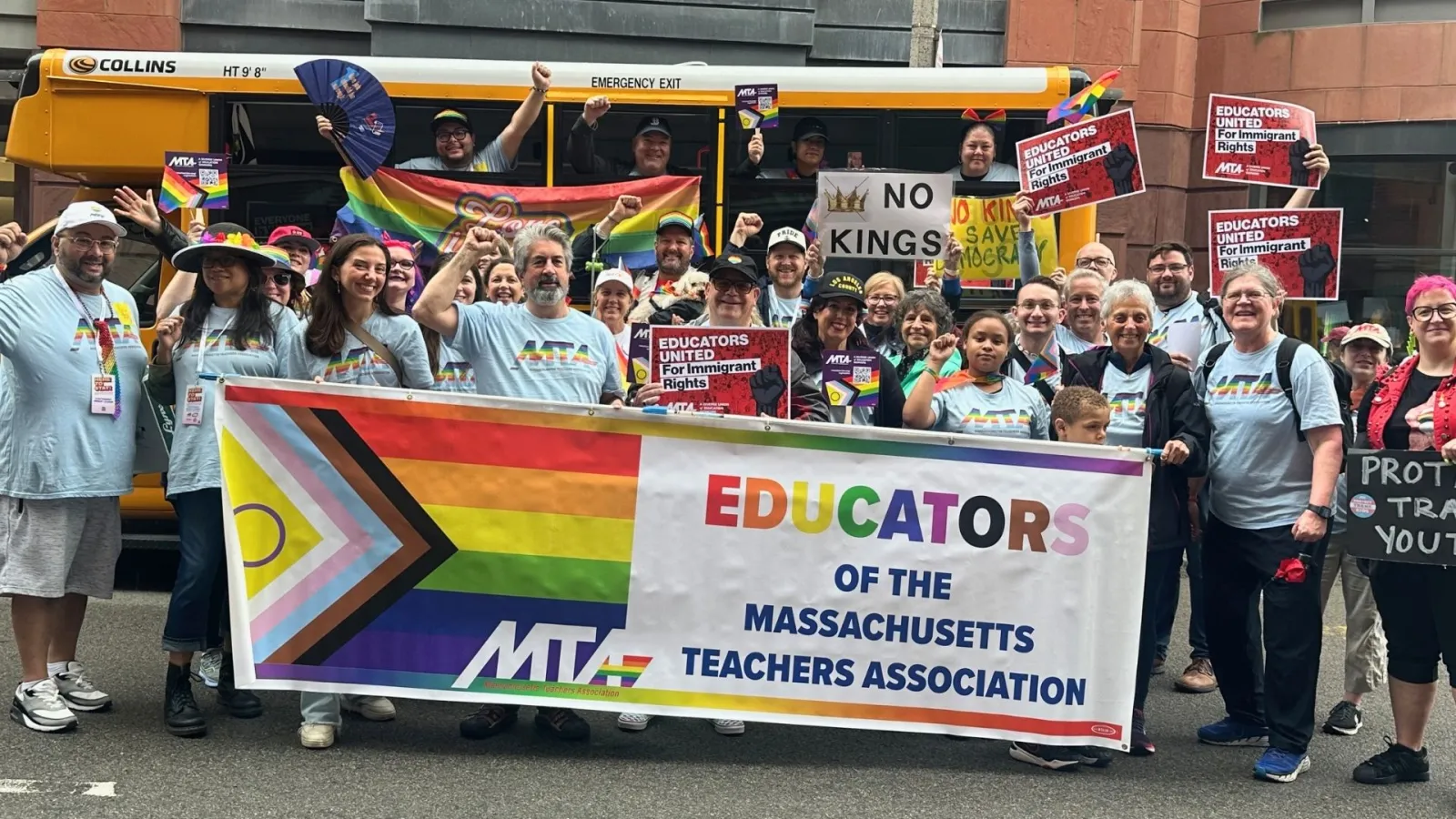 MTA LGBTQAI+ Committee at the Boston Pride Day parade.