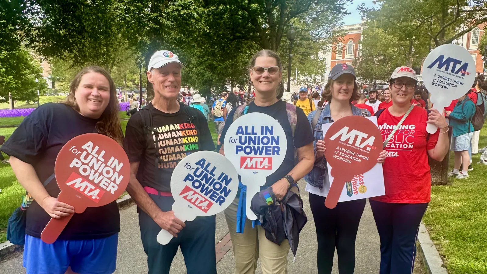 MTA members in Boston on Labor Day 2025 for a major rally and march.