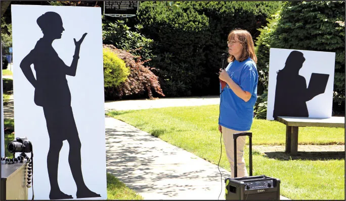 Salem State professor Joanna Gonsalves was one of several faculty members, students and staff who recently demonstrated the impact of budget cuts with a "missing people" protest. 