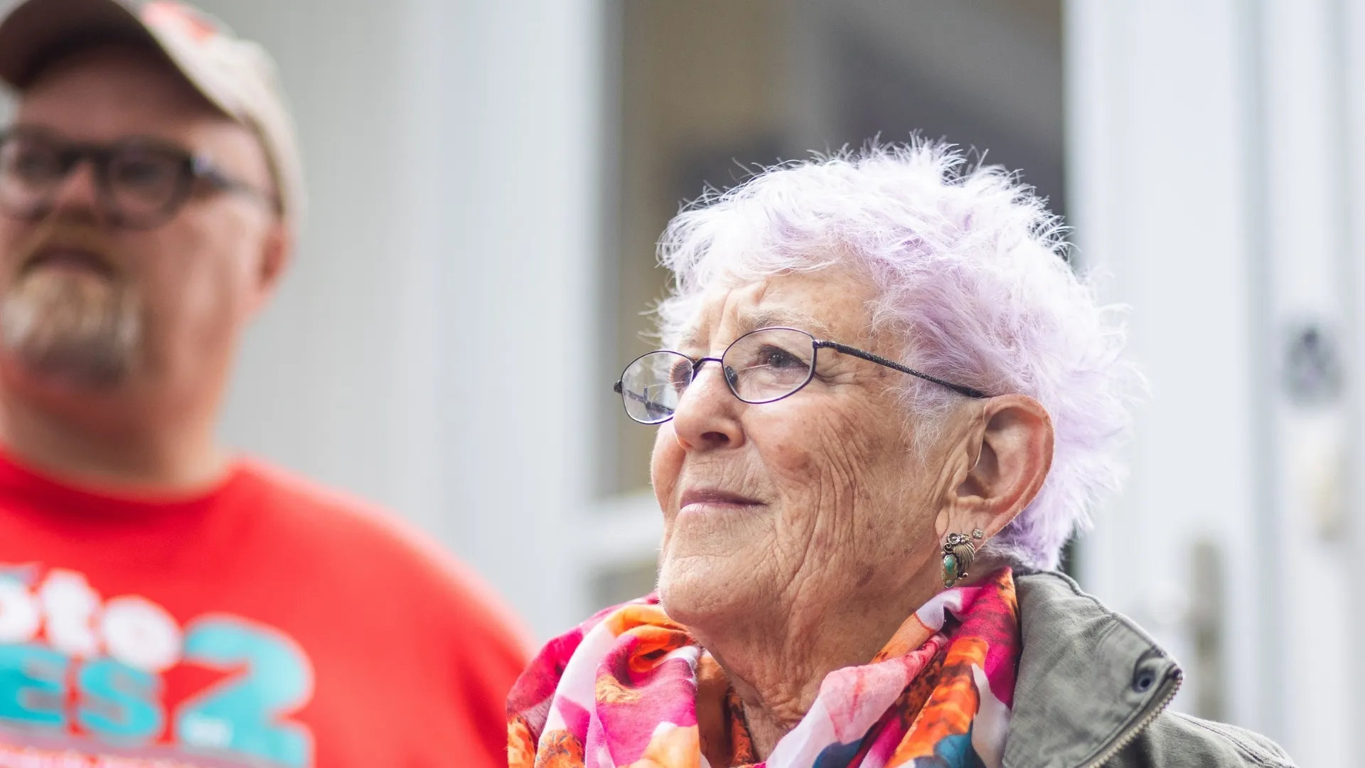MTA retirees canvassing door-to-door in support of Yes on 2, advocating for public education.