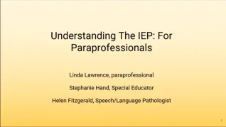 IEPs for Paraprofessionals