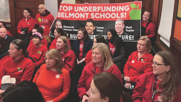 The Belmont Education Association in December jammed into the select board meeting to demand that they take responsibility for chronic underfunding that is impacting schools.