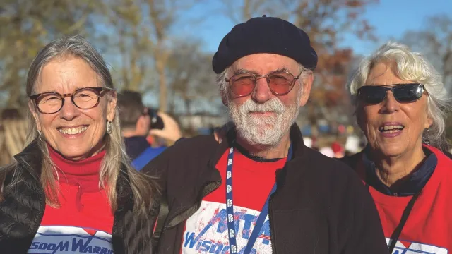 Members of MTA Retired, known as the “Wisdom Warriors,” at a rally advocating for educators.