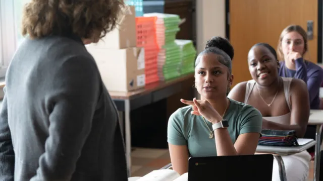 Educator engaging with students in the classroom