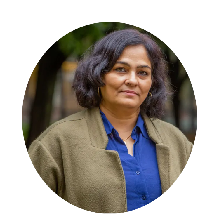 Headshot of Aruna Krishnamurthy, an English Studies professor at Fitchburg State University
